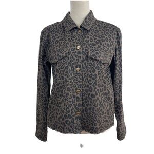 Sanctuary Women’s Leopard Print Raw Hem Jacket Size S